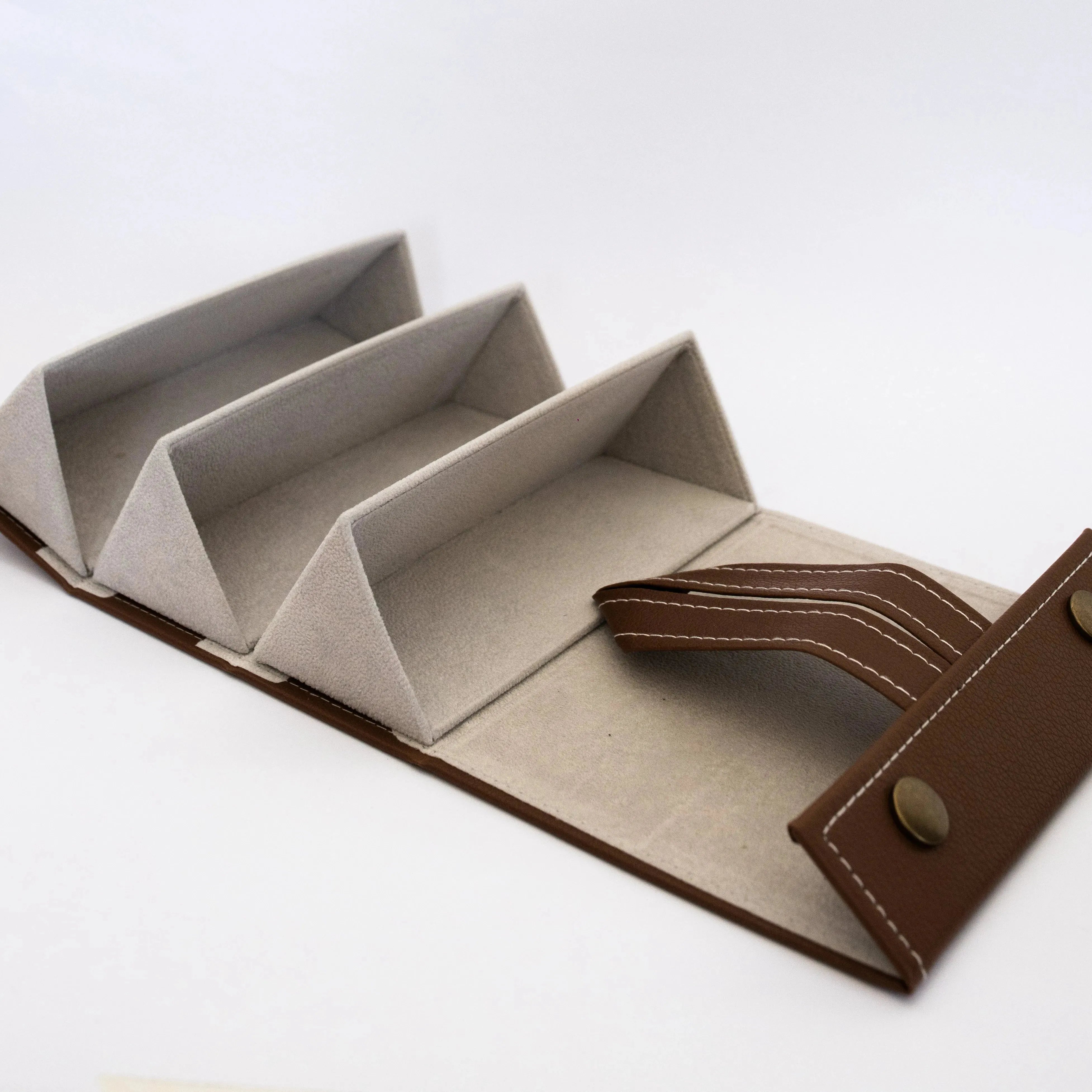 Maleta Organizadora Marrom - 3 óculos - Golden Glasses