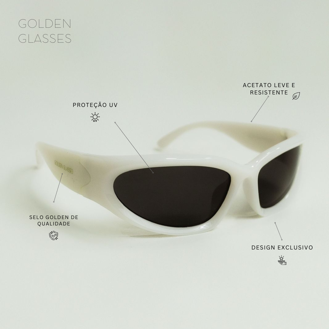 Óculos de Sol Unissex Wave Branco