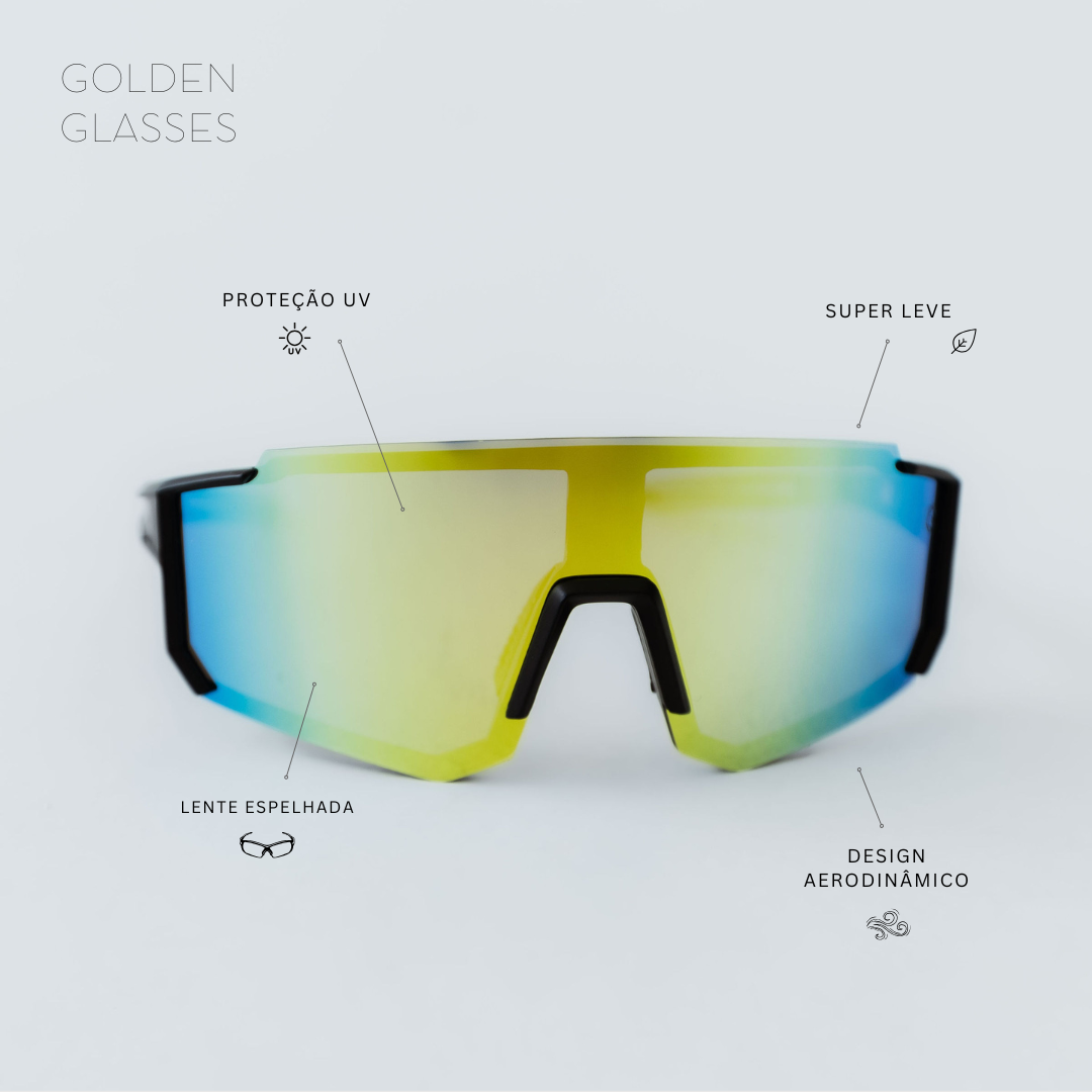 Óculos de Sol Unissex Sport Preto Camaleão