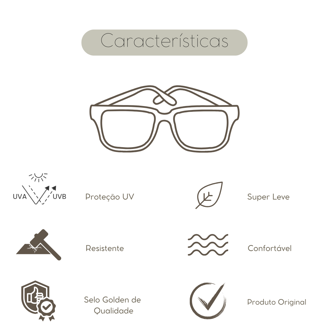 Óculos de Sol Feminino Aurora Animal Print