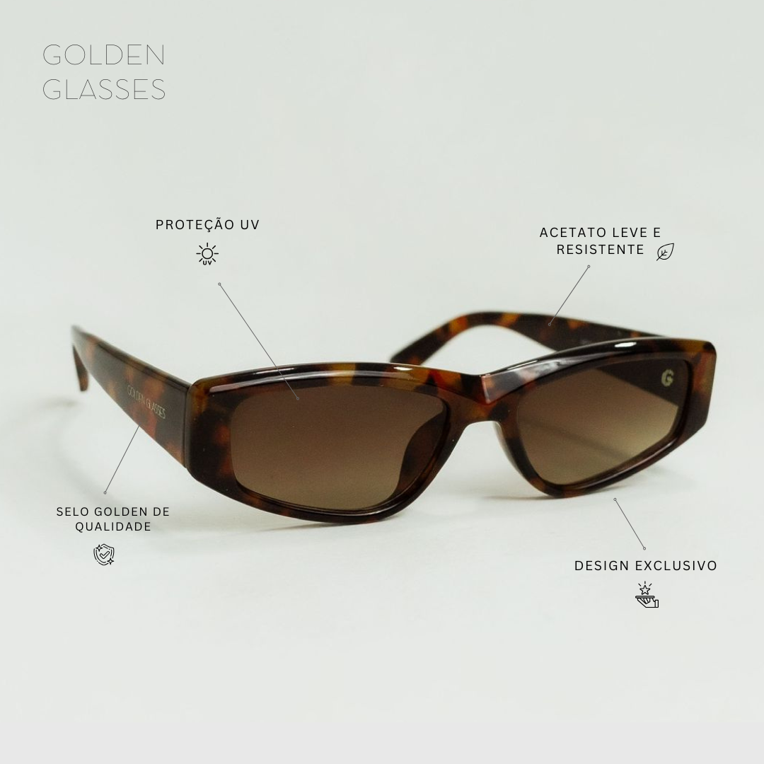 Óculos de Sol Feminino Elegance Animal Print