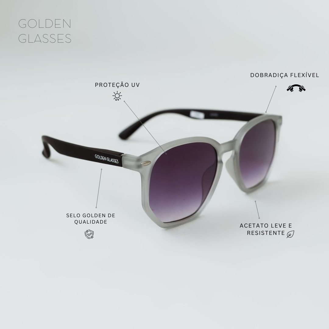 Óculos de Sol Unissex Street Cinza Fosco