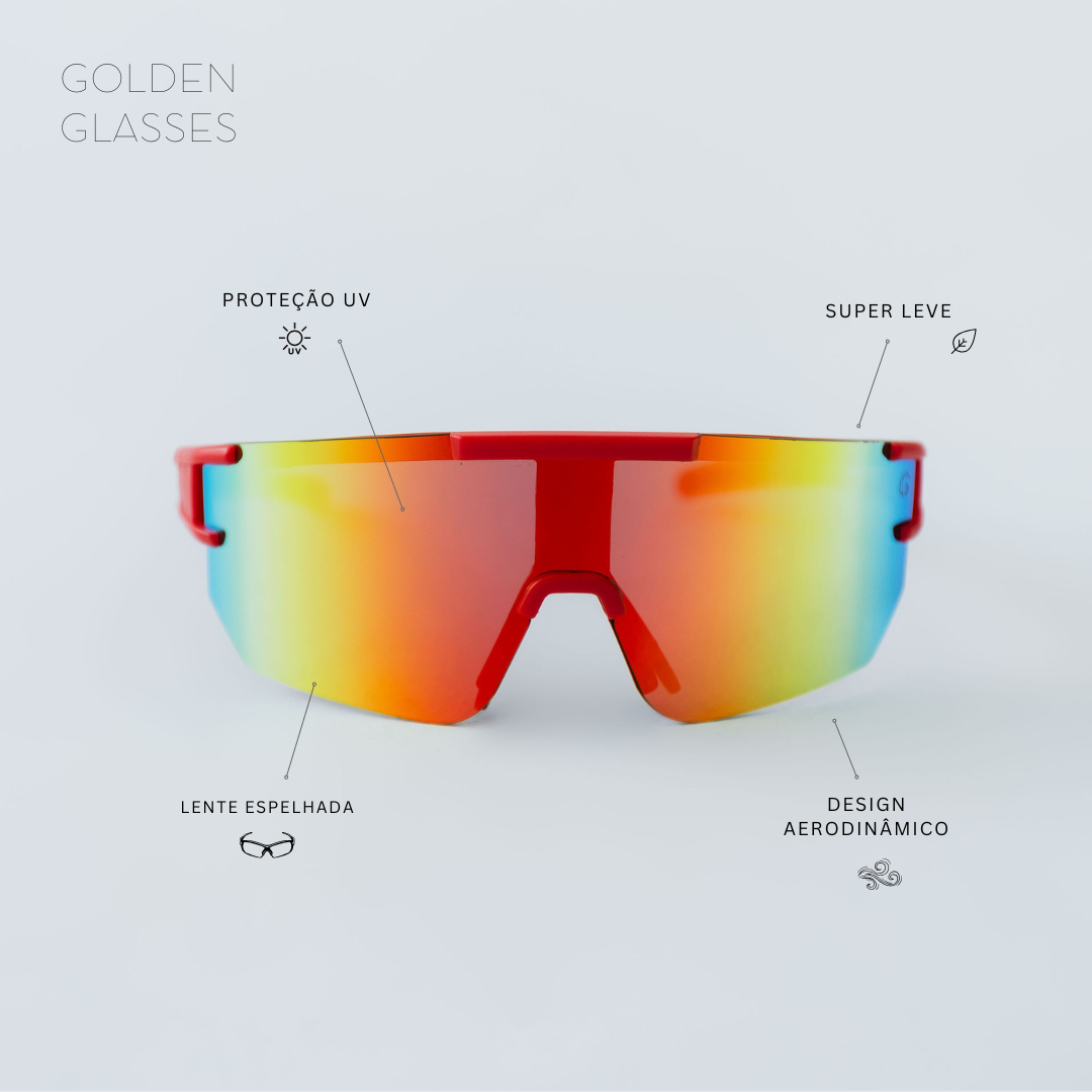 Óculos de Sol Unissex Sport Vermelho Camaleão