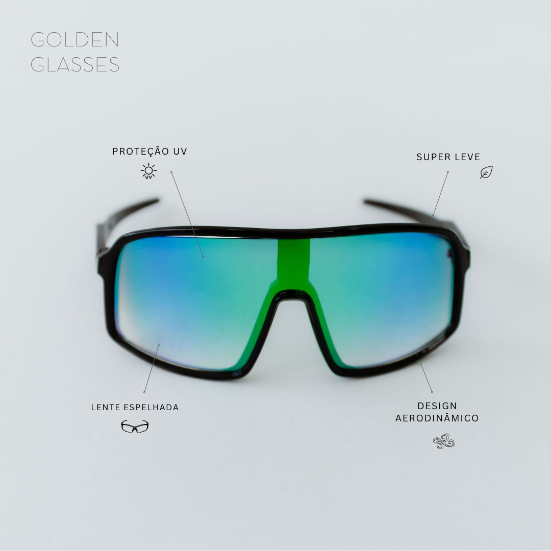 Óculos de Sol Unissex Running Preto e Verde