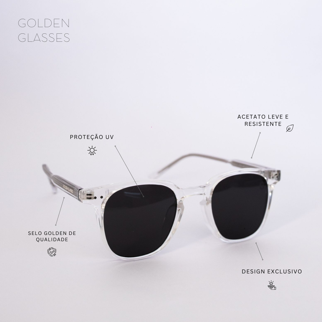 Óculos de Sol Unissex Square Transparente
