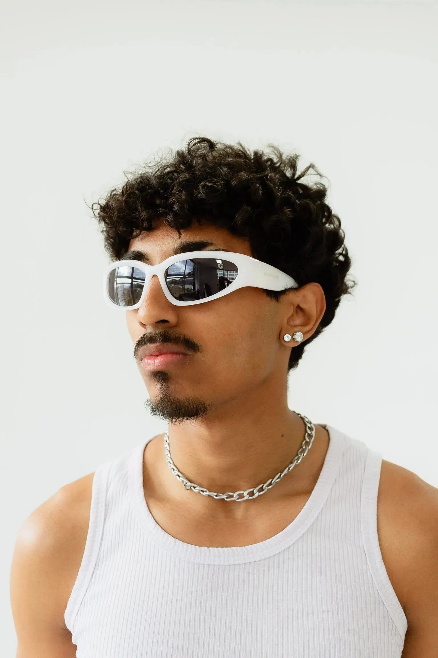 Óculos de sol Wave Branco - Golden Glasses