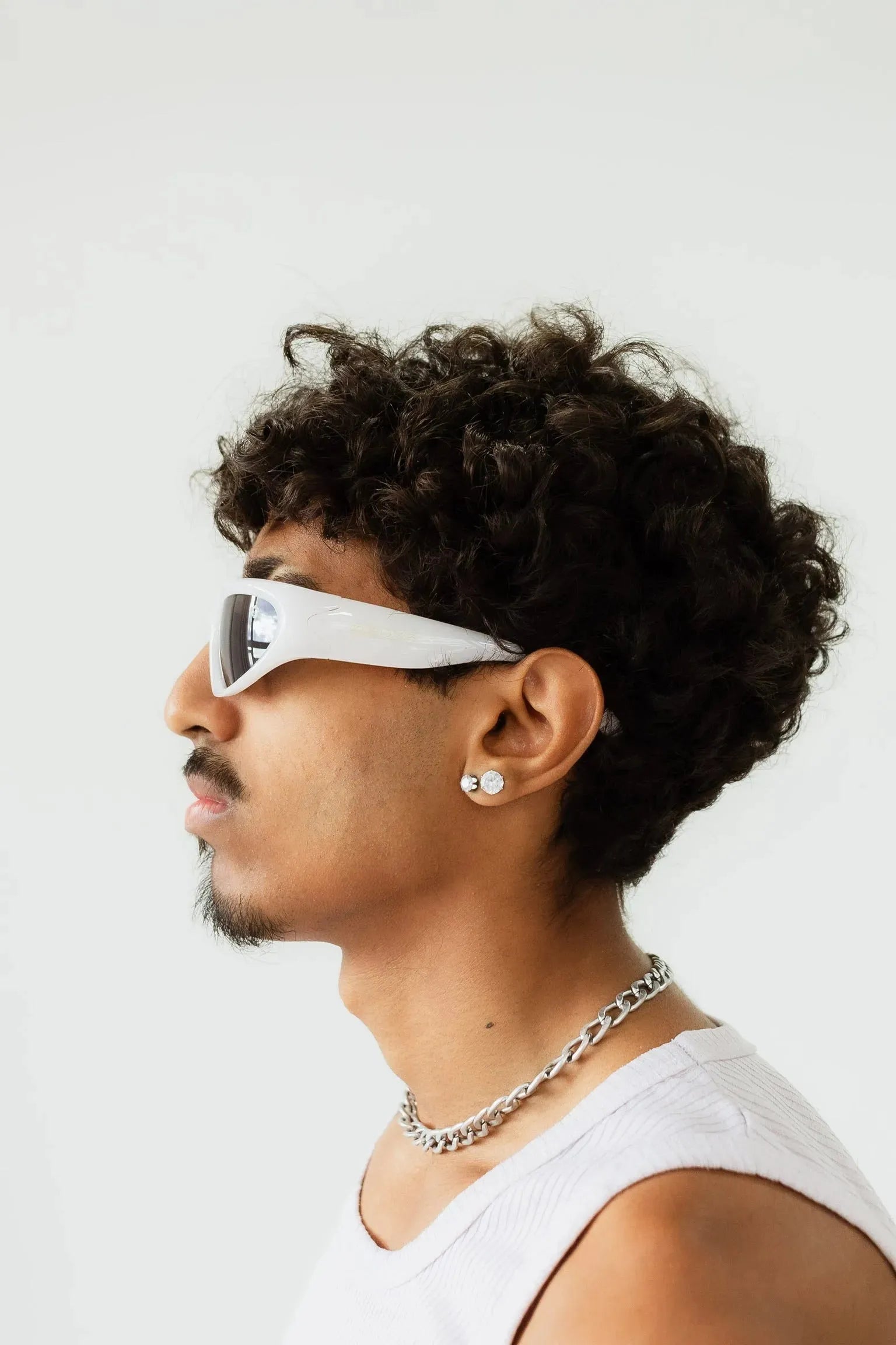 Óculos de sol Wave Branco - Golden Glasses