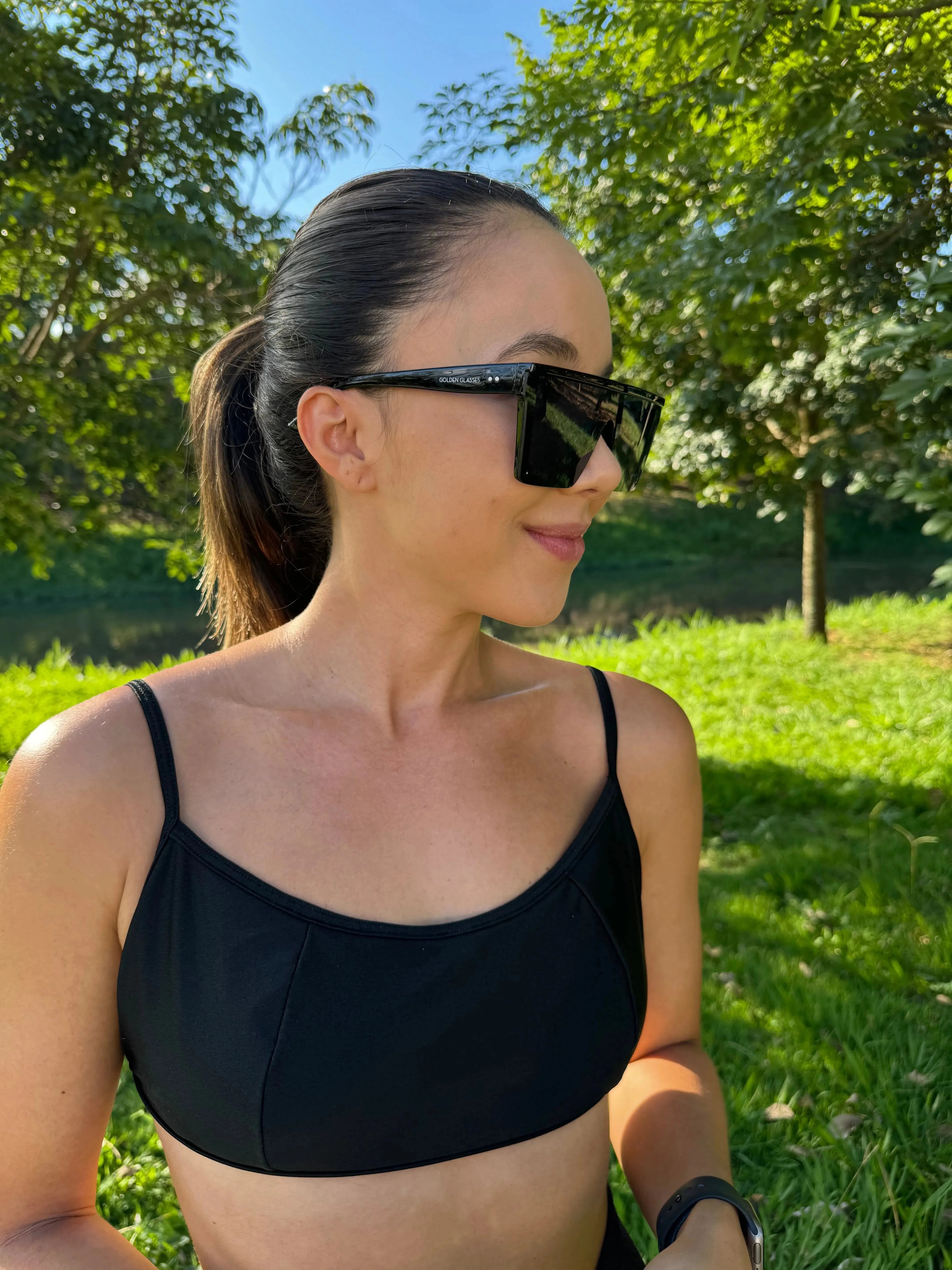 Óculos de sol Máscara Preto - Golden Glasses