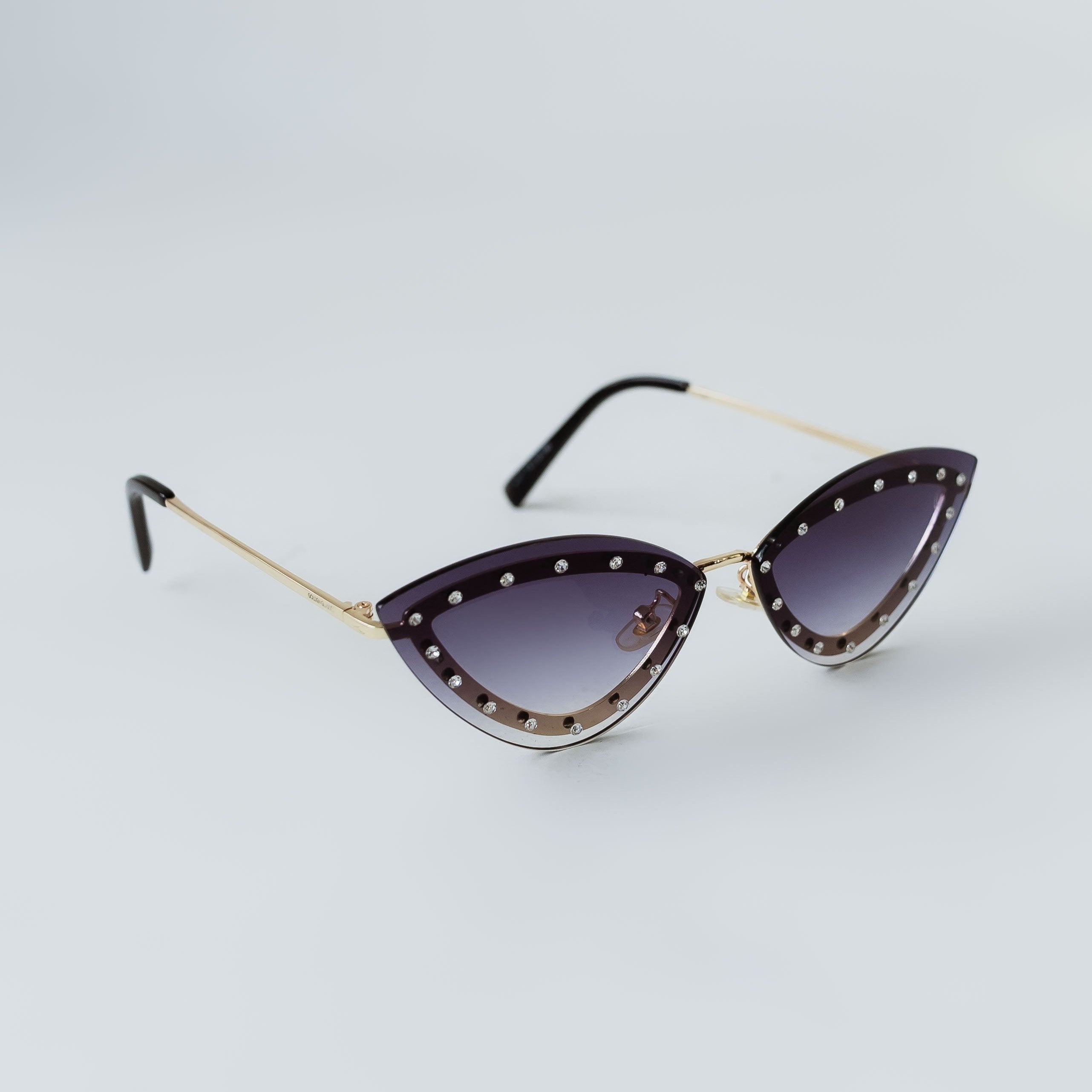 Óculos de Sol Feminino Party Cat Eye Preto com Strass