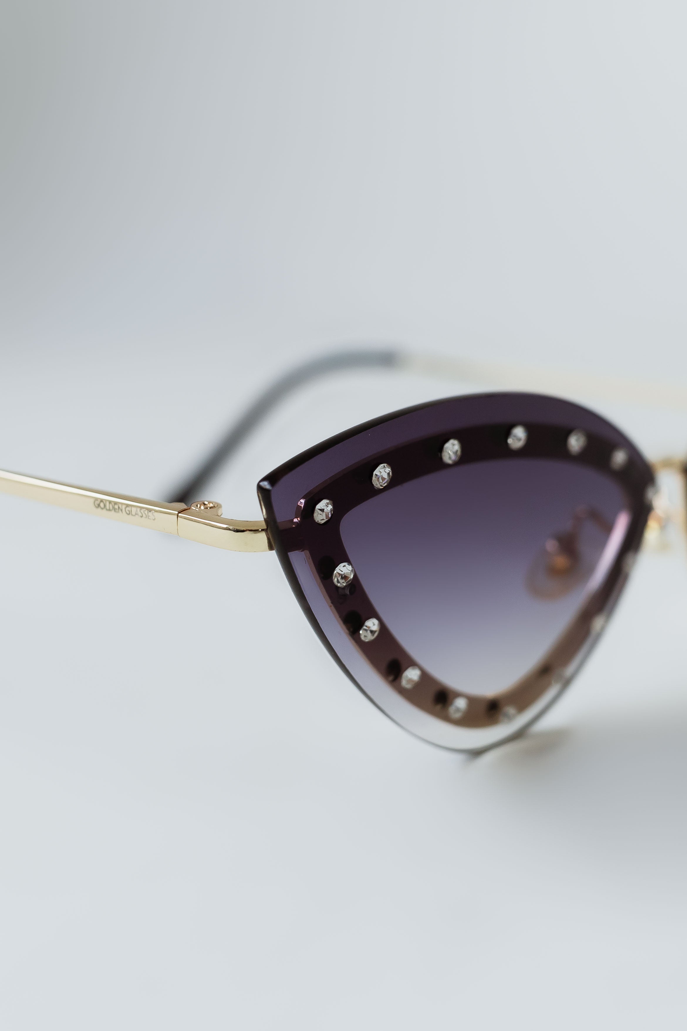 Óculos de Sol Feminino Party Cat Eye Preto com Strass