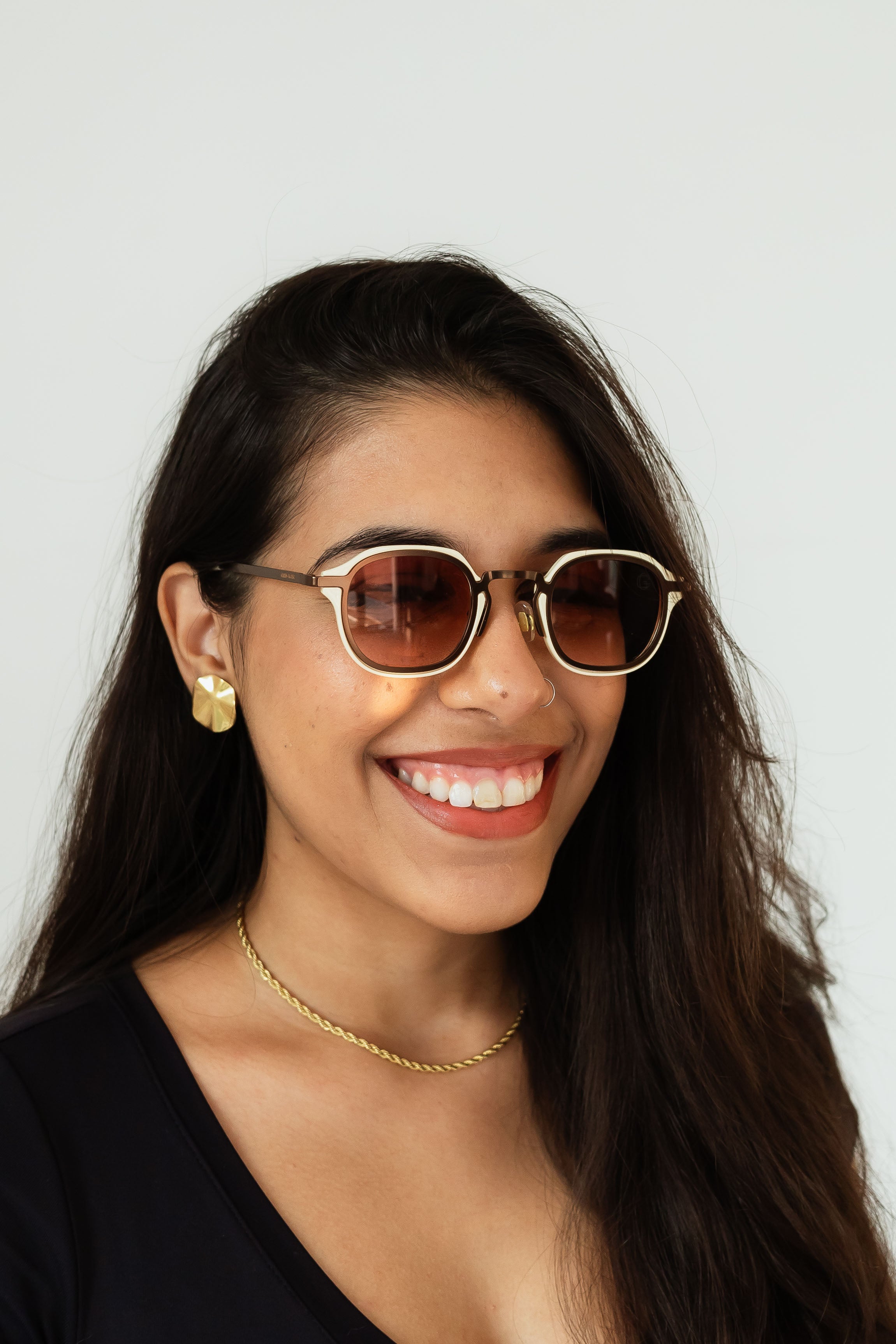 Óculos de sol Unissex Vintage Shade Creme