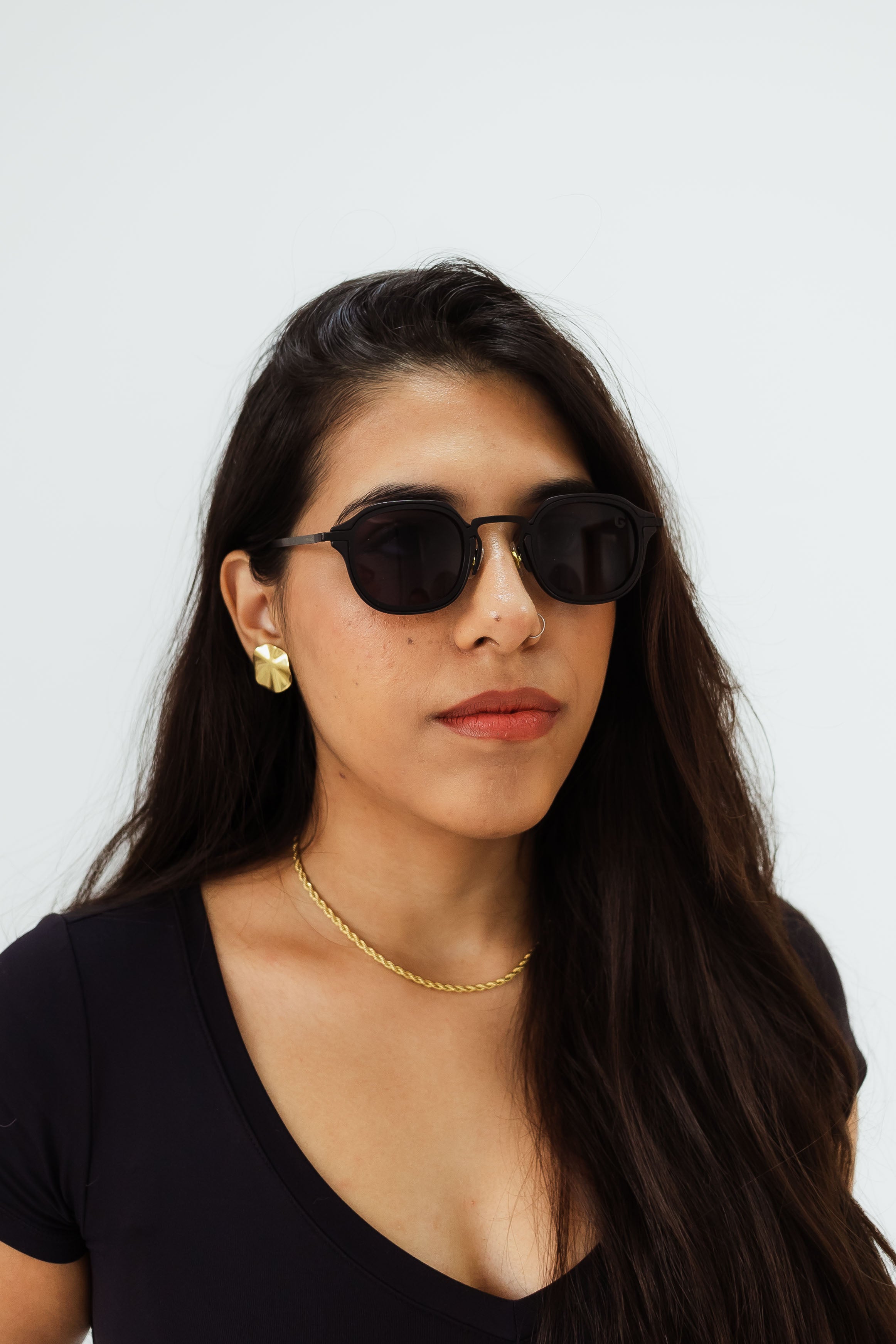 Óculos de sol Unissex Vintage Shade Preto