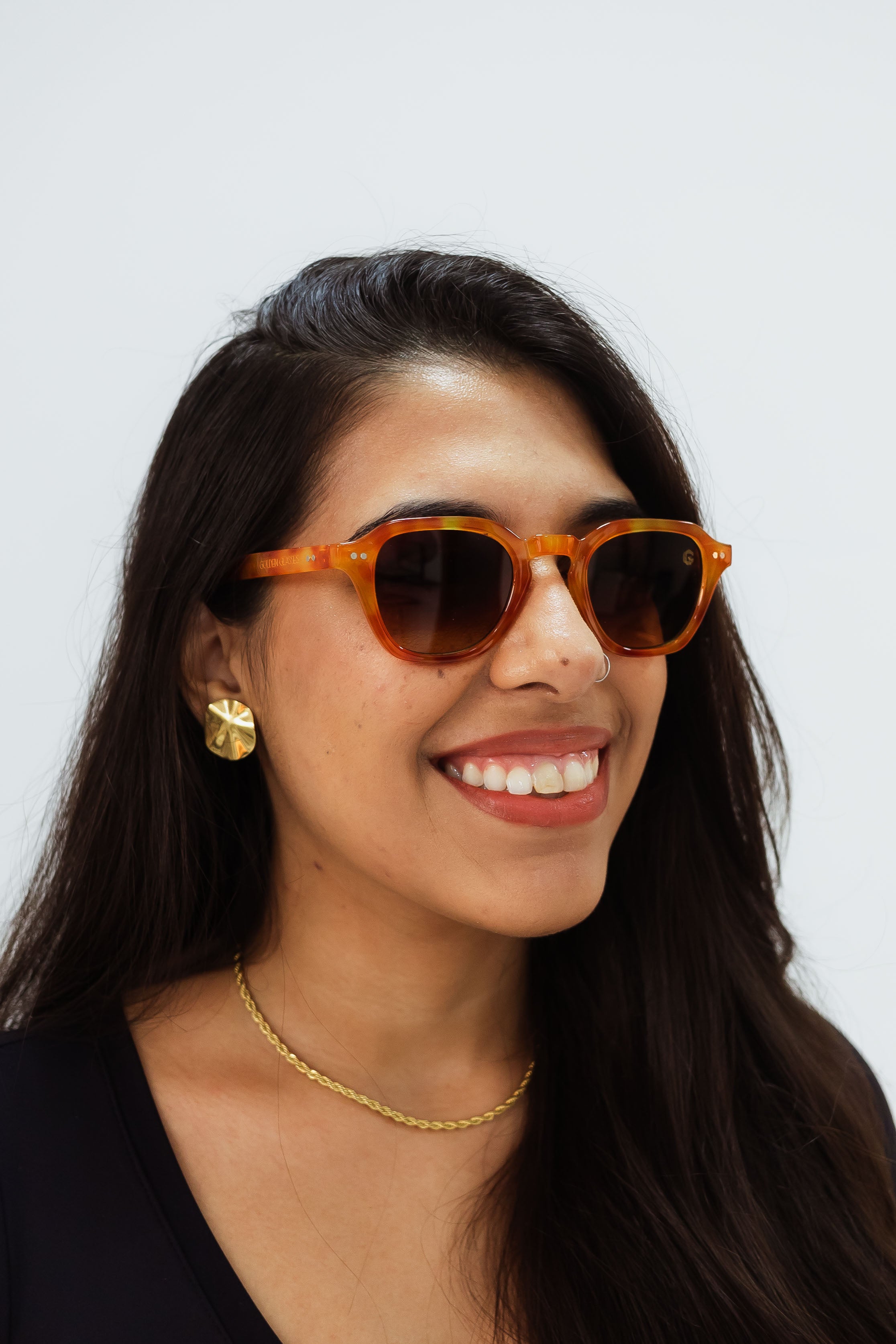 Óculos de Sol Unissex Gradient Tortoise Laranja