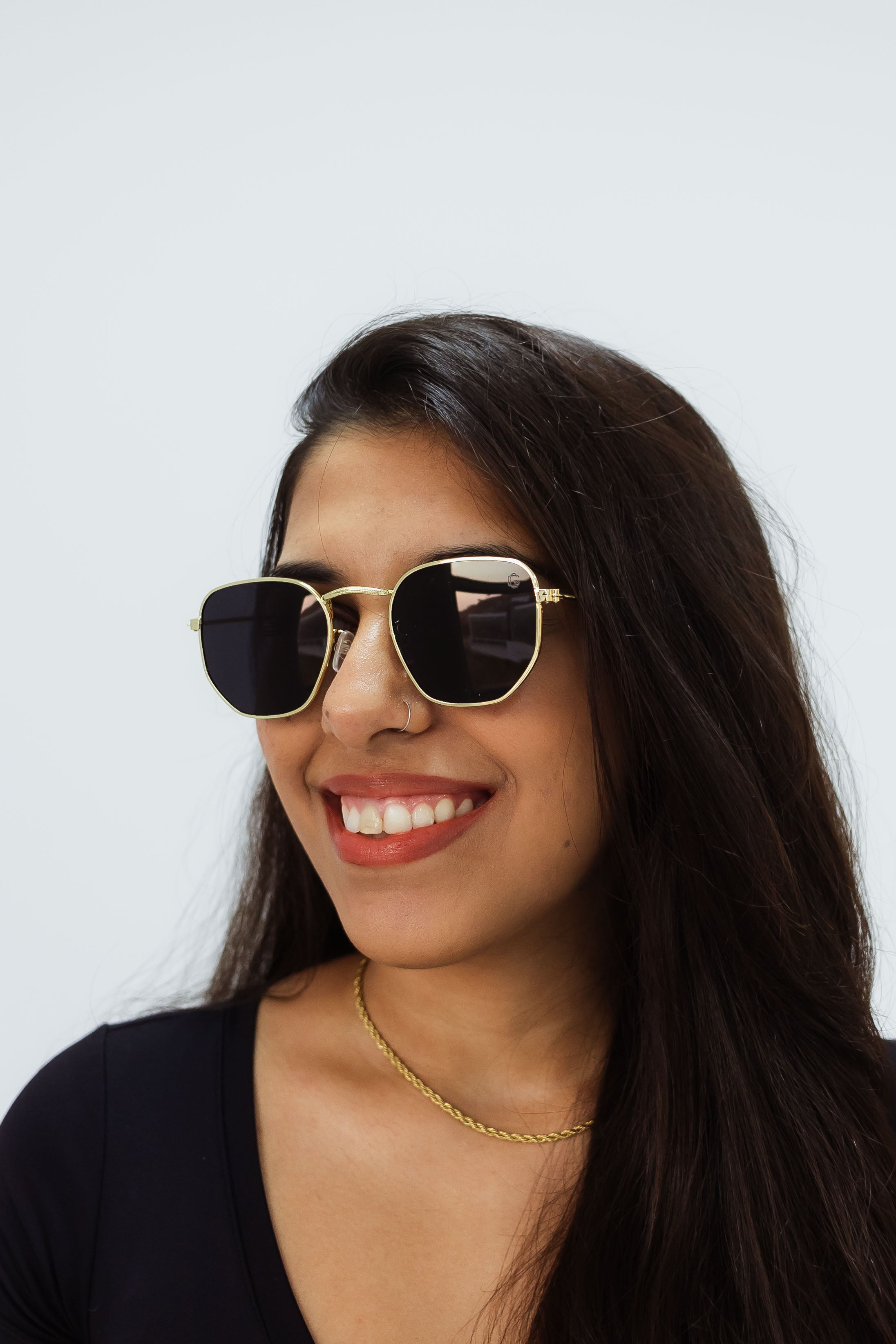 Óculos de Sol Unissex Urban Preto e Dourado