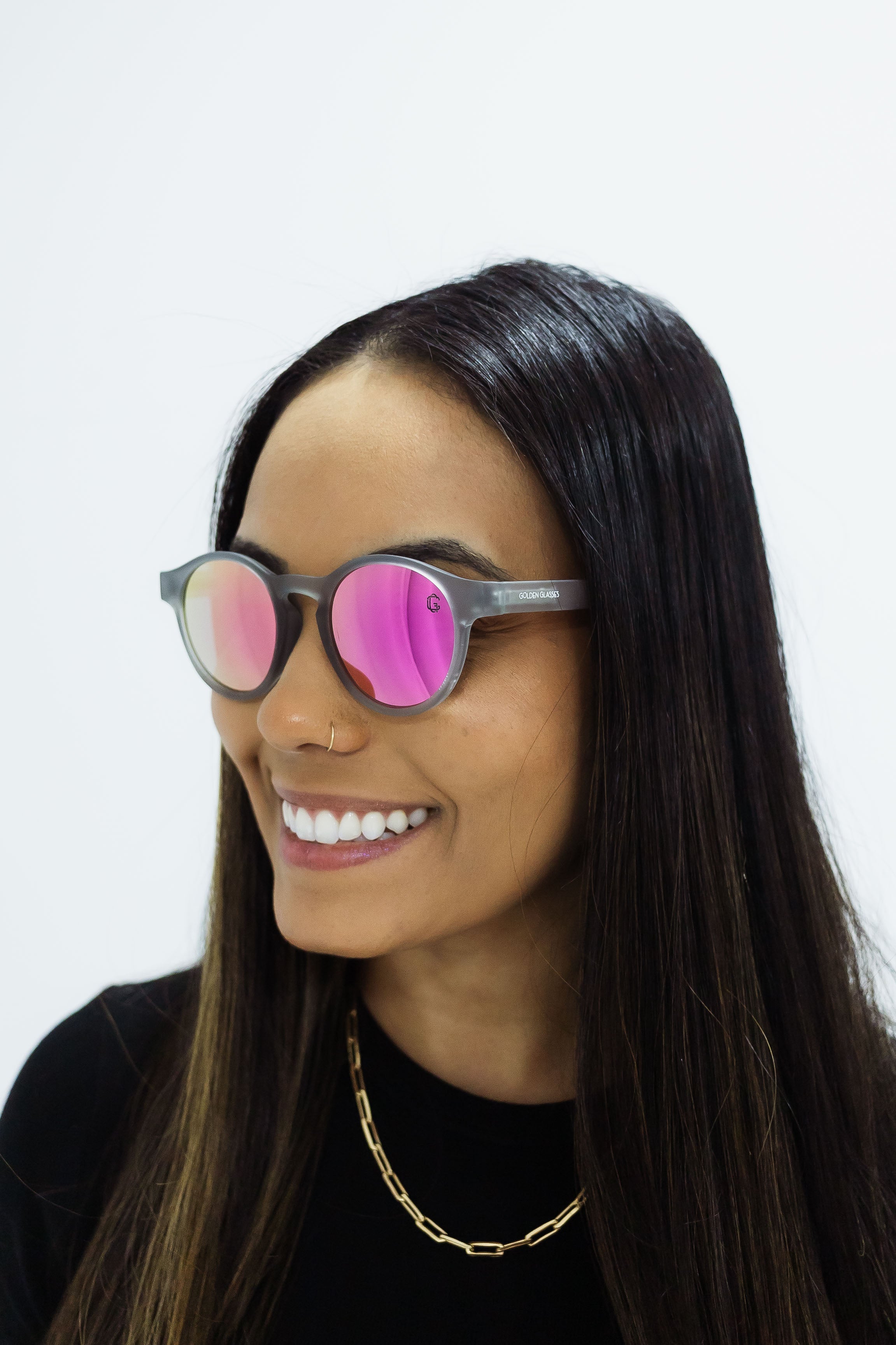 Óculos de Sol Unissex Sunset Cinza e Rosa