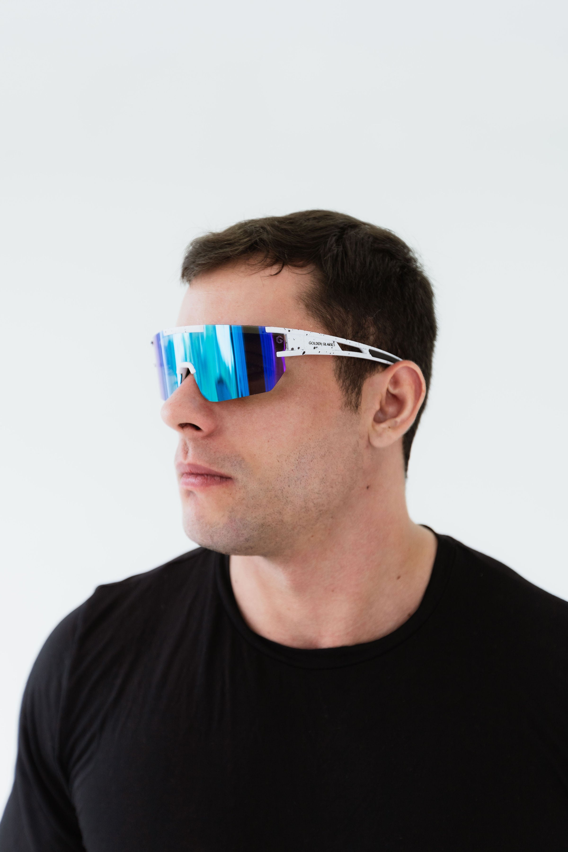 Óculos de Sol Unissex Sport Branco e Azul