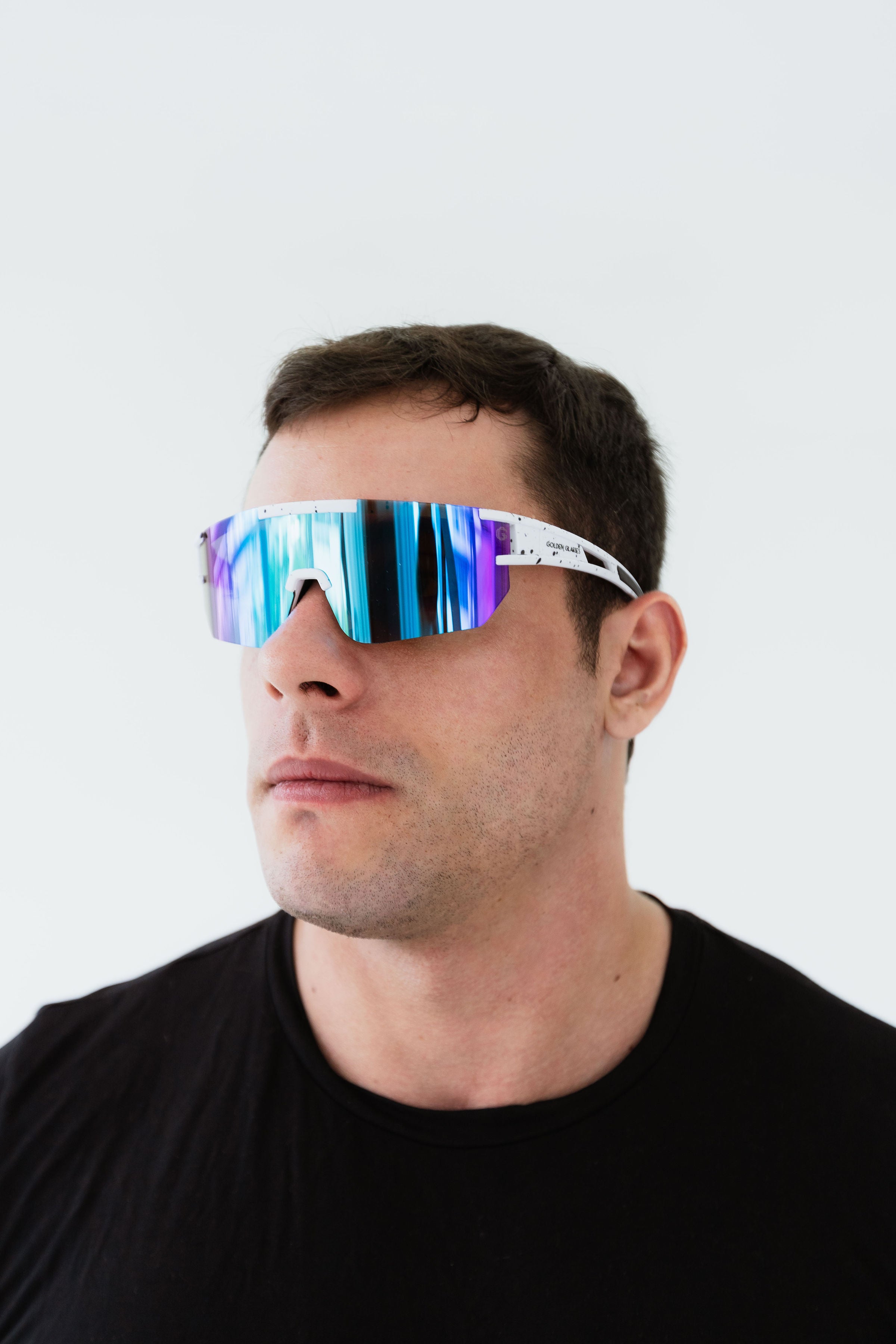 Óculos de Sol Unissex Sport Branco e Azul