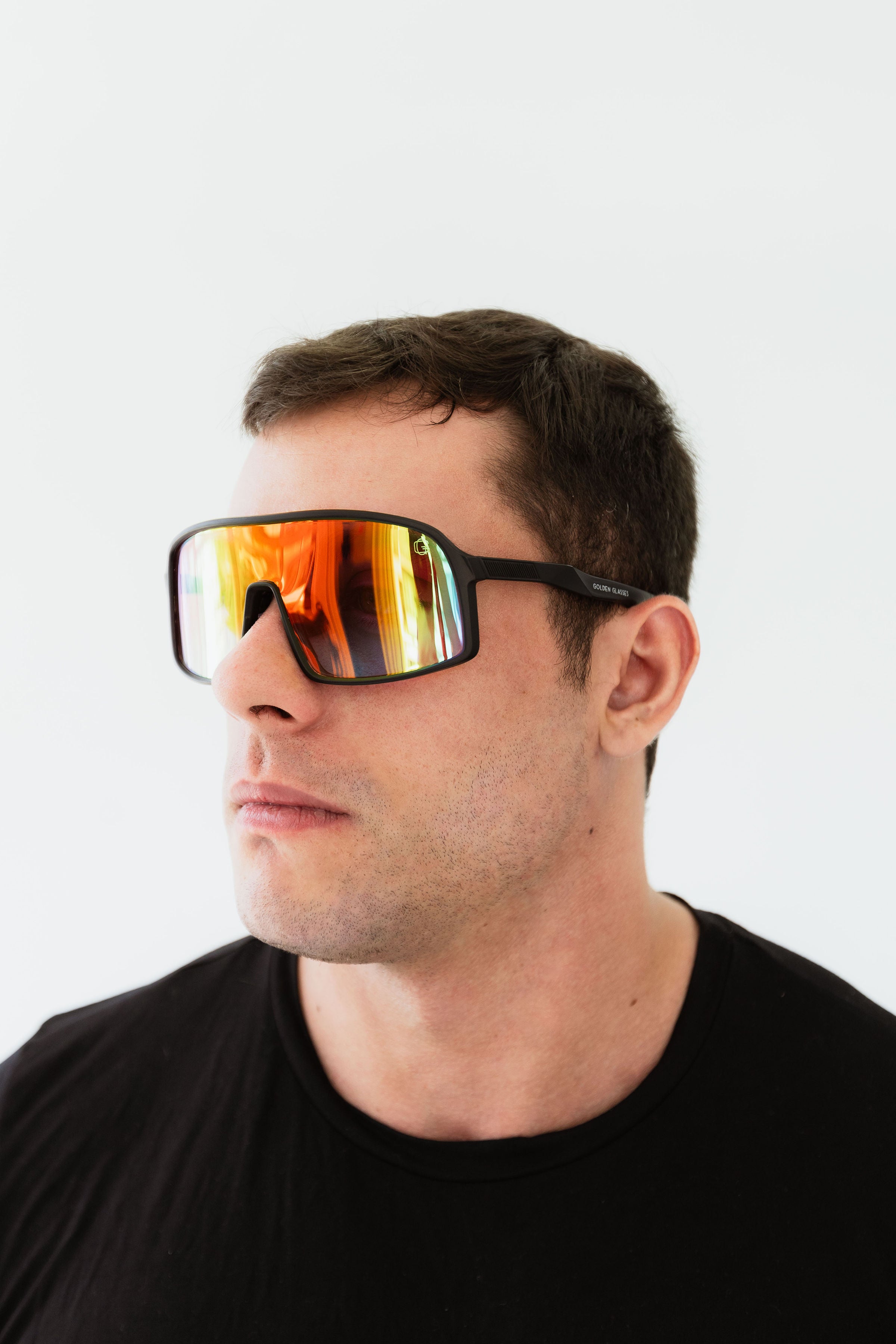 Óculos de Sol Unissex Running Preto e Vermelho