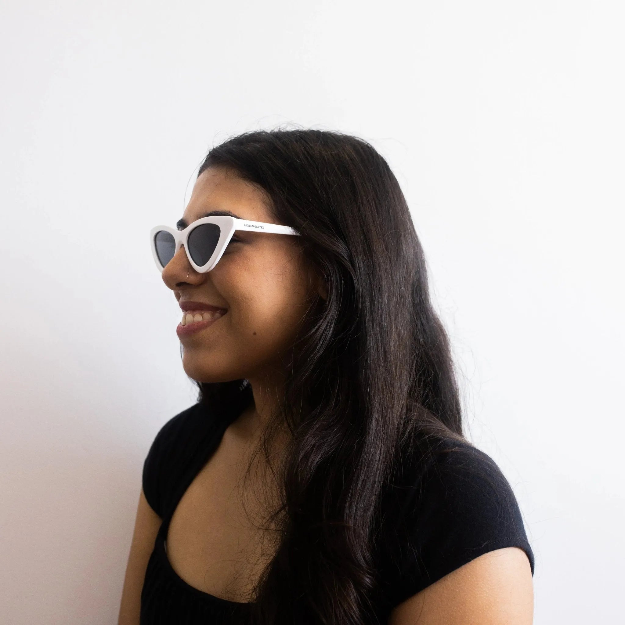 Óculos de Sol Cat Eye Branco - Golden Glasses