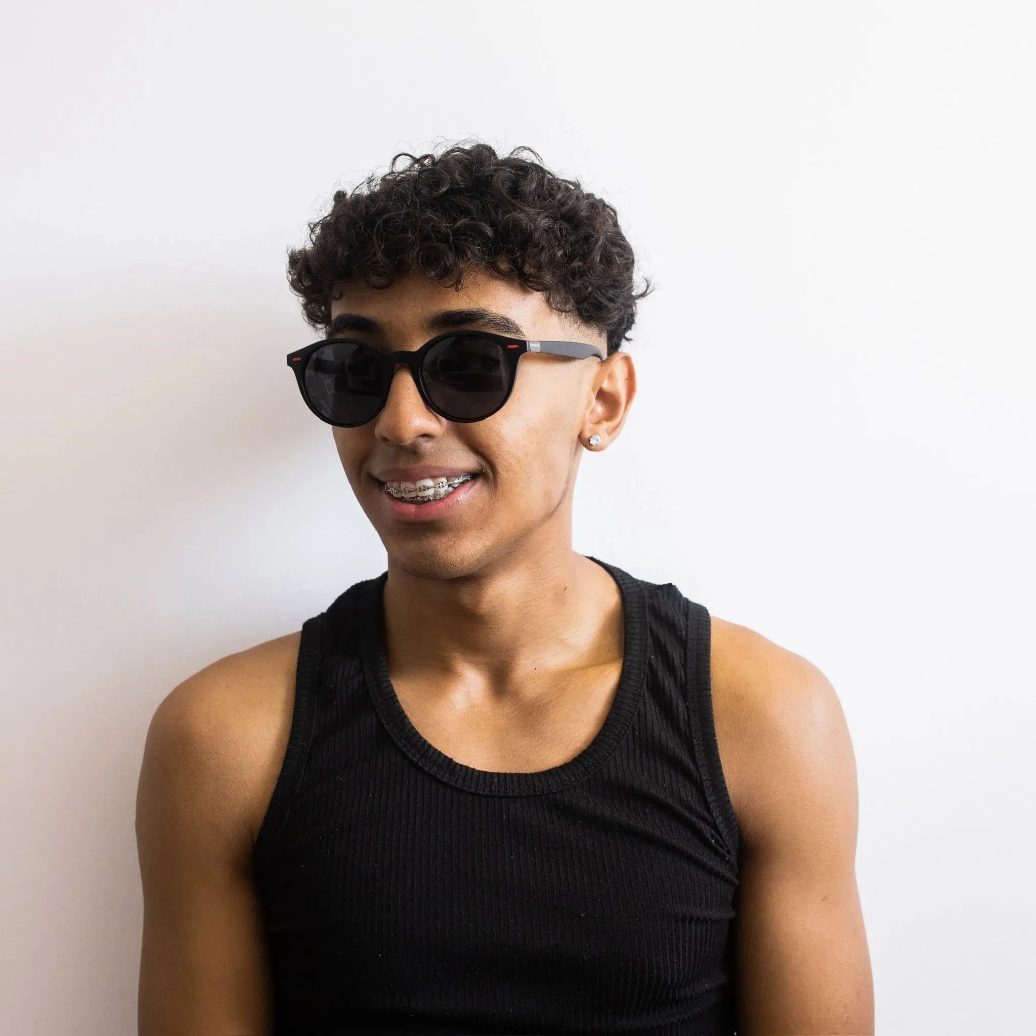 Óculos de sol Round Preto - Golden Glasses