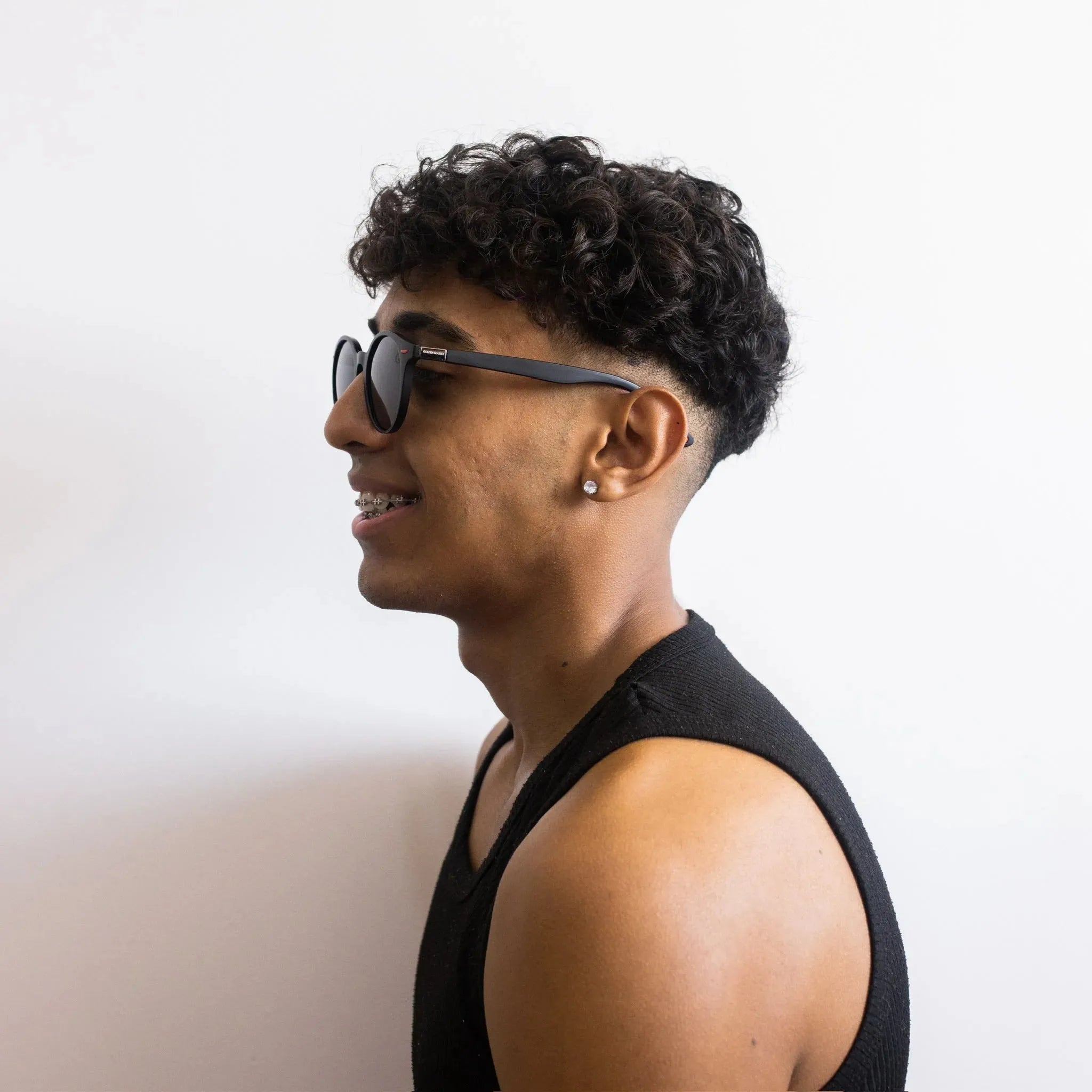 Óculos de sol Round Preto - Golden Glasses