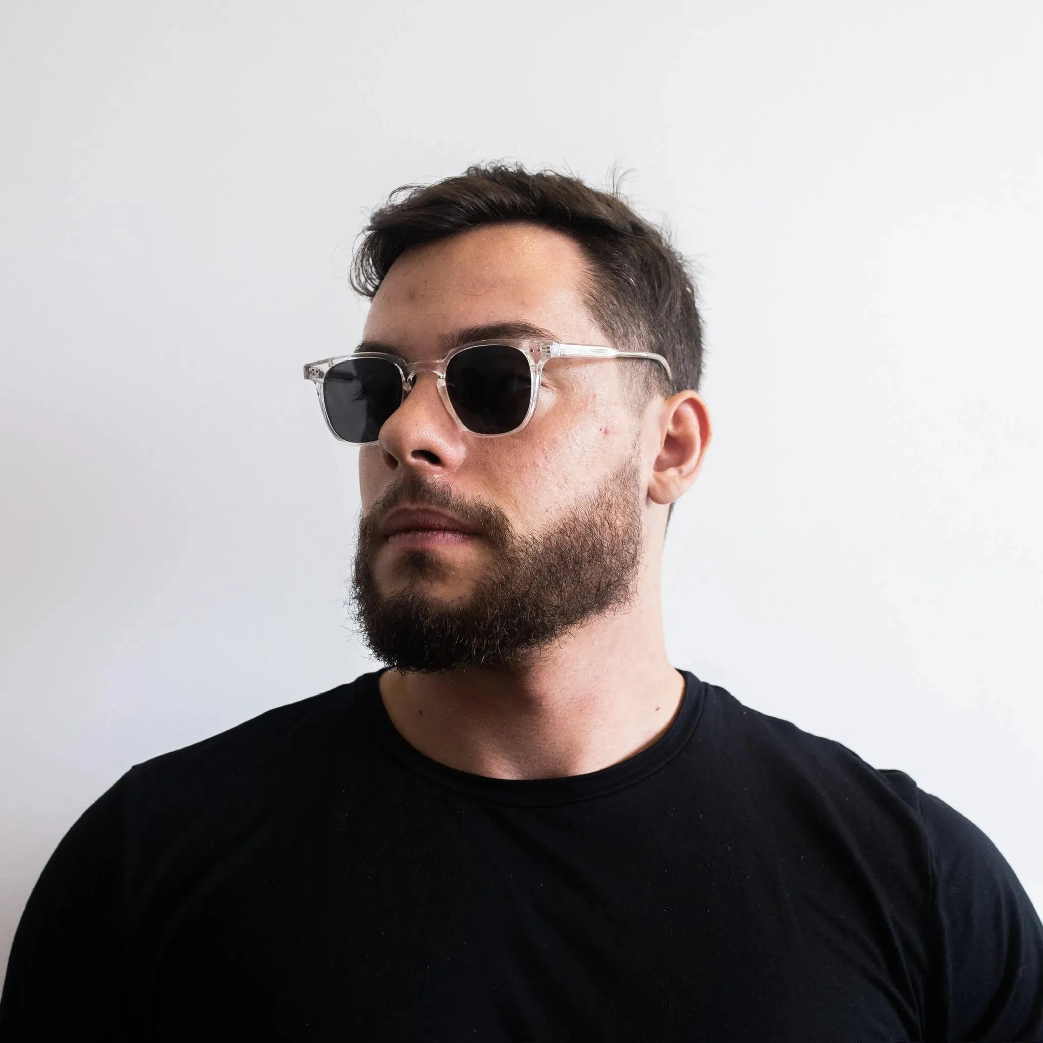 Óculos de Sol Square Transparente - Golden Glasses