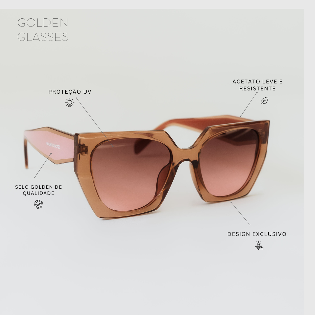 Óculos de Sol Feminino Diamond Rosé