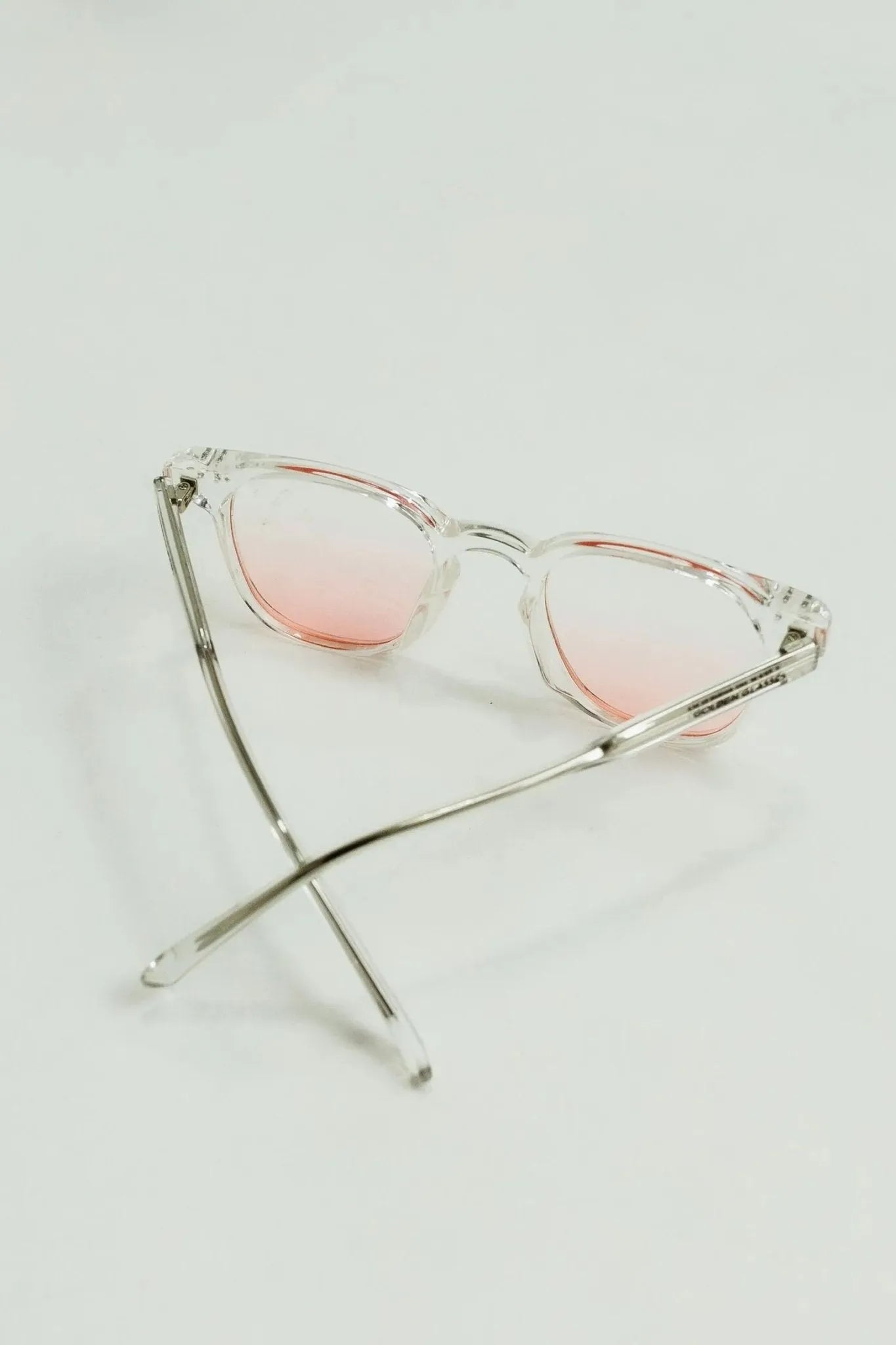 Óculos de Sol Square Transparente Rosê - Golden Glasses